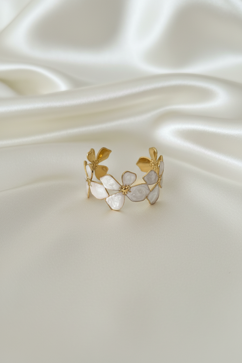 Bracelet Floral Blanc